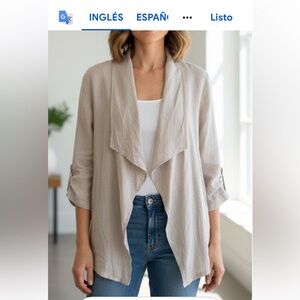 Chic Linen Women's Jacket - Beige